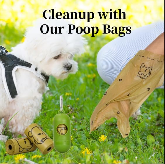 870 Counts Dog Poop Bags Rolls with Dispenser, Scented Poop Bags for Dogs Waste, Extra Thick& Leak Proof Dog Bags for Poop, Doggie Pet Waste Bags for Doggy Puppy Cat Poop 9" x 13" DarkKhaki