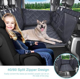 Truck Back Seat Extender for Dogs with Mesh Window,Sturdy Dog Car Seat Cover for Backseat with Door Protector,Waterproof Dog Hammock for Car Rear Seat Protector Fit Chevrolet,Silverado,RAM,GMC Trucks