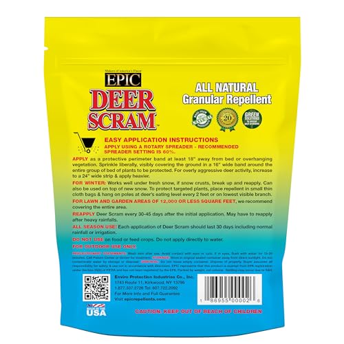 Enviro Protection Industries 10060 Deer Scram All Natural, Animal, People and Pet Safe Granular Repellent, 6 lb, Removed Attribution