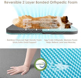 EHEYCIGA Foldable Human Dog Bed, Orthopedic Memory Foam Human Sized Dog Bed, Waterproof Pet Bed for People, Faux Fur Pet Couch for Adult, Grey, 72"x44"x11"