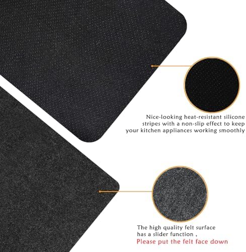 Air Fryer Mat (2-Pack) with 100 Liners,12x14 Inch Heat-Resistant Non-Slip Pads,Compatible with Cosori and Ninja, Most Air Fryers,Silicon & Felt,Reusable Kitchen Accessories