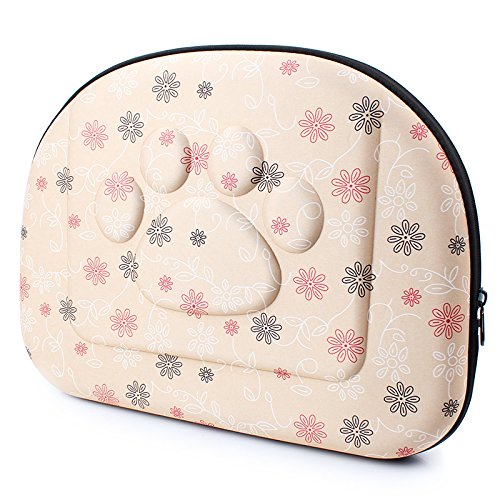 Foldable Pet Dog Cat Carrier Cage Collapsible Travel Kennel - Portable Pet Carrier Outdoor Shoulder Bag for Puppy Dog Cat Small Medium Large Animal (M, Beige)