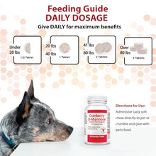 Load image into Gallery viewer, Cranberry D-Mannose Urinary Tract Supplement for Dogs &amp; Cats – Bladder &amp; UTI Health Support – Cranberry Extract, D-Mannose &amp; Vitamin C–Promotes Urinary Wellness &amp; Kidney Function – 60 Chewable Tablets
