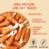 Dog Treats, Chicken Wrapped Calcium Bone Rawhide-Free Grain-Free Training Treats for Dogs Teeth Cleanning Breath Fresh Dog Chewy Snacks for Medium Large Dogs 10.58 oz or 18-19 pcs