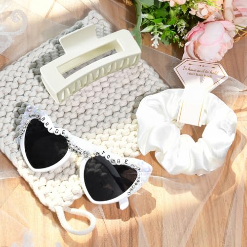 Bridal Shower Gifts for Women Bride To Be Gift Set Bride Hair Clip Claw Clip Accessories Bride Hair Scrunchie Bride Sunglasses Bachelorette Party Wedding Gifts