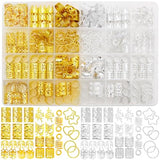 Fscwlmon 260 Pcs Hair Jewelry for Braids,Hair Beads Accessories for Dreadlock,Metal Hair Clips Cuffs Rings,Loc Rave Hair Charm Decorations Adjustable Kits for Men Women Gold and Silver