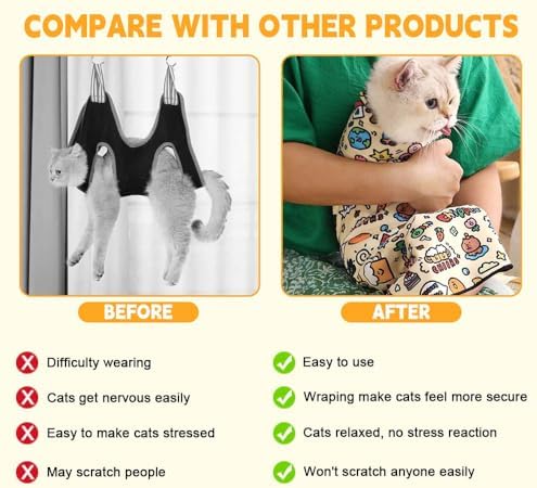 Cat Grooming Wrap, Self-Adherent Soft Cat Blanket to Wrap, Nail Clipping, Anti-Bite, Anti-Scratch, Anti-Escape Calming Wrap (Dalmatian Print, 6-10 lbs)
