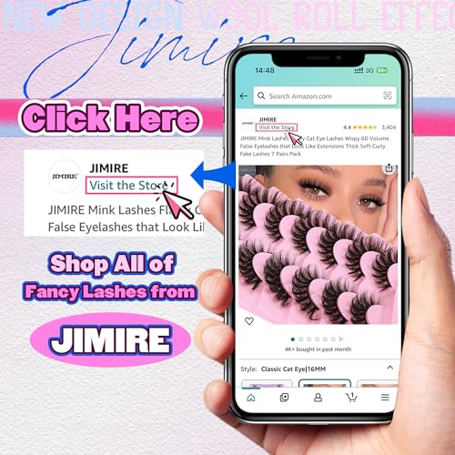 JIMIRE Mink Lashes Fluffy Cat Eye Lashes Wispy 6D Volume False Eyelashes that Look Like Extensions Thick Soft Curly Fake Lashes 7 Pairs Pack