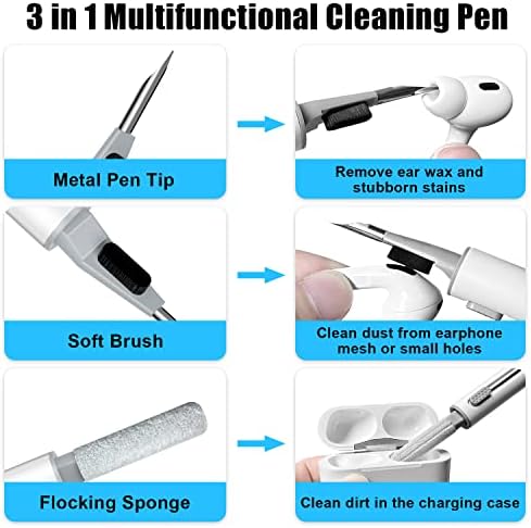 [4 Pairs] Replacement Ear Tips for AirPods Pro and AirPods Pro 2nd Generation with Noise Reduction Hole, 3 in 1 Cleaner Kit for AirPods 1 2 3 Pro/Pro 2, Silicone Ear Tips for AirPods Pro (XS/S/M/L)