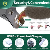 2-in-1 Dog Nail Grinder & Dog Nail Clippers Trimmers for Large Medium Small Dogs Cats Pets Claw Trimmer Quick Sensor and Safety Guard USB Rechargeable with 2 LED Lights (Black)