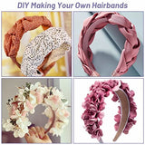 anezus 16 Pcs Satin Headbands Bulk 1 Inch Anti-slip Ribbon Hair Bands Plain Hard Headbands for Women Girls DIY Craft Hair Accessories (Multicolor)