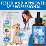 Dog Cough Treatment Liquid • Cat and Dog Cough Suppressant • Natural Supplement for All Breeds • Care for Breathing During All Life Cycle • Marshmallow Root + Mullein Leaf in The Composition • 2 Oz