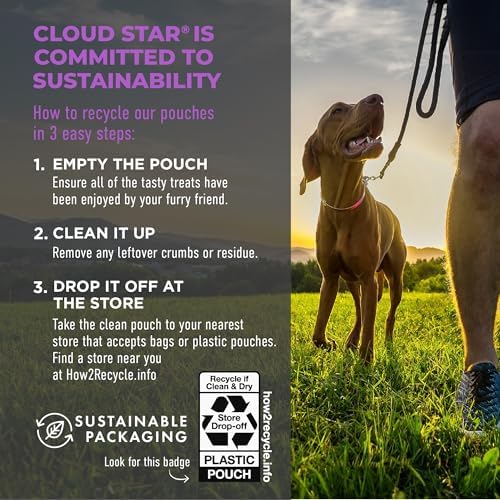 Cloud Star Tricky Trainers Soft & Chewy Dog Training Treats 14 oz. Pouch, Liver Flavor, Low Calorie Behavior Aid with 360 treats