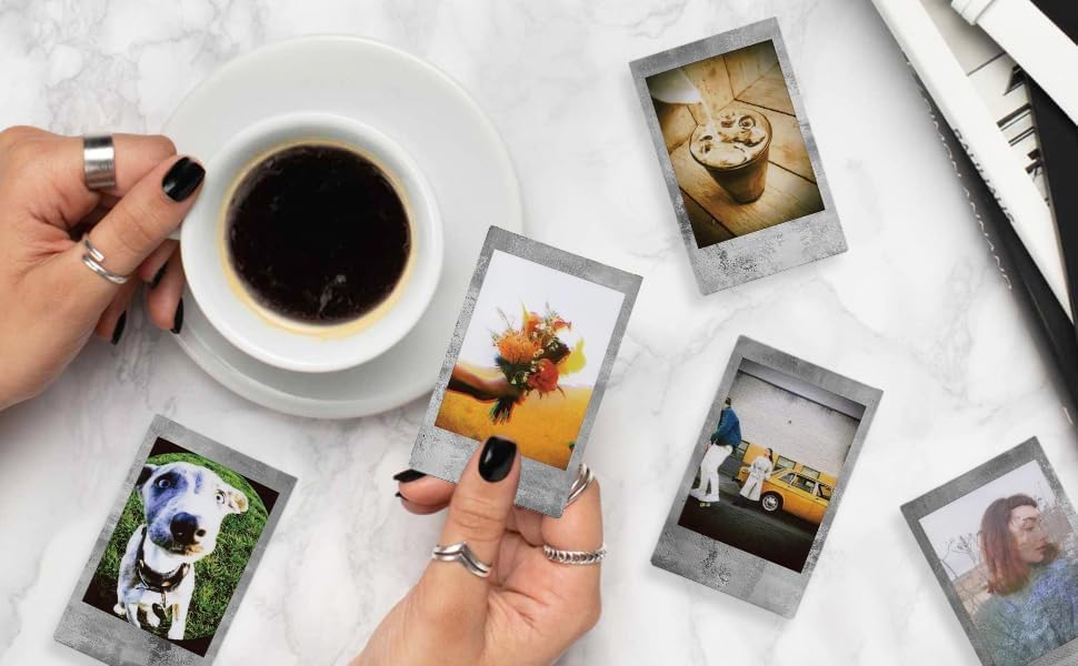 Fujifilm instax Mini Instant Film (50 Exposures: 10 of Each) Black Frame, Spray Art, Monochrome, Contact Sheet, Stone Gray Variety Pack + BluebirdSales Accessories Bundle + Black Photo Album