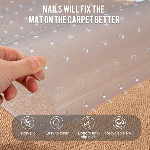 Uross Carpet Protector for Pets - Cat Carpet Protector for Doorway, Anti Scratch Under Door Cat Scratch Protector Mat, Easy to Cut Plastic Carpet Scratch Stopper, Cat Scratch Guard Carpet 3.6FT*3PCS