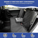 Back Seat Cover 60/40 Split Bench for Small Cars,SUVs,Trucks- 900D Waterproof Non Slip Car Seat Protector Great for Messy Kids and Drooling Pet Dogs(Black)