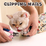 Cat Grooming Wrap, Self-Adherent Soft Cat Blanket to Wrap, Nail Clipping, Anti-Bite, Anti-Scratch, Anti-Escape Calming Wrap (Dalmatian Print, 6-10 lbs)