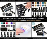 TOUGH GIRLS | 20 Exquisite Gel Nail Polish Strips w/Application Accessories - No UV/LED Lamp Required (Football & Green Glitter)