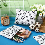 Eccliy 20 Pcs Soccer Makeup Bag Cosmetic Bag Canvas Gifts Sport Soccer Themed Accessories for Girls Toiletry Pouch with Zipper for Women Party Shopping Home Travel, 9 x 7 Inch