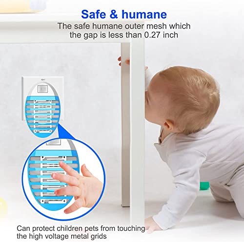4 Packs Indoor Bug Zapper, Fly Trap for Indoors, Mosquitos Zapper, Electronic Mosquitoes Killer, Mosquito Zapper with LED Lights for Living Room, Home, Kitchen, Bedroom, Baby Room, Office