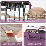 BAGSMART Large Toiletry Bag, Travel Makeup Organizer Water-resistant Makeup Cosmetic Bag Travel Bag for Accessories, Shampoo, Full Sized Container, Toiletries (Purple, Medium)