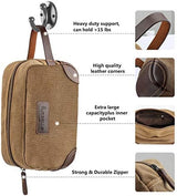 emissary Men's Toiletry Bag, Leather and Canvas Travel Toiletry Bag, Dopp Kit for Men, Travel Bathroom Bag Men's Shaving Kit, Travel Kit Small Bags for Men, Shaving Bag for Travel Accessories (Brown)