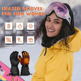 MewaMaA Heated Gloves for Men Women 7.4V Battery 22.2WH Rechargeable Heated Ski Gloves Touchscreen Waterproof Electric Heated Gloves for Winter Outdoor Work Skiing Hiking Camping Raynaud (M)