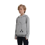 Boys Girls Cat Pouch Hoodie - Kitten Puppy Carrier Holder Sweatshirt Long Sleeve Cat Ear Pullover Tops Grey
