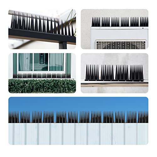 OFFO Bird Spikes Pigeon Outdoor Spikes for Cat Keep Birds Raccoon Woodpecker Off Covers 60 Feet, Black