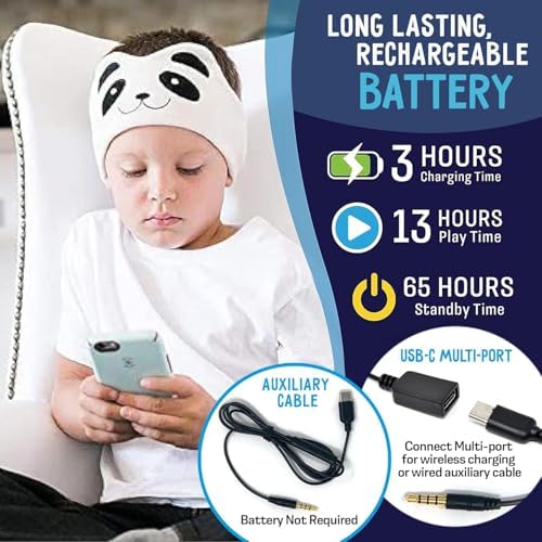 Toddler Headphones Wireless, Kids Bluetooth Earphones, Safe Volume - Wired School Headphones for Kids with 3.5 MM Jack and Travel Bag - Toddler Airplane Accessories for Boys & Girls - Fox
