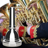EastRock Standard Tuba Mouthpiece, Silver Plated Tuba Mouthpiece Size 67C4, Tuba Player Replacement Tuba Parts Vacuum Packed