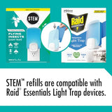 STEM Light Trap, Attracts and Traps Flying Insects, Emits Soft Blue Light, Starter Kit with 2 Light Traps and 2 Refills