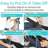 Vive Transfer Belt with Leg Loops - Medical Nursing Safety Gait Assist Device - Bariatrics, Pediatric, Elderly, Occupational and Physical Therapy - Long Strap and Quick Release Metal Buckle - 52 Inch