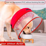 Inflatable Dog Cone Collar for Large Medium Small Dogs, Soft Dog Donut Collar Adjustable Recovery Cone for Pets After Surgery, Extra Enhanced Anti-Licking Guard Shield for Pets (Large, Strawberry)