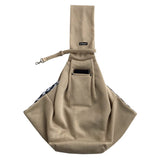 Leconpet Dog Sling Carrier Shoulder Bag for Pets with Mobile Phone Pocket Safety Buckle Security Lock, Suitable for Puppy, Small Dogs, and Cats for Outdoor Travel (Khaki)