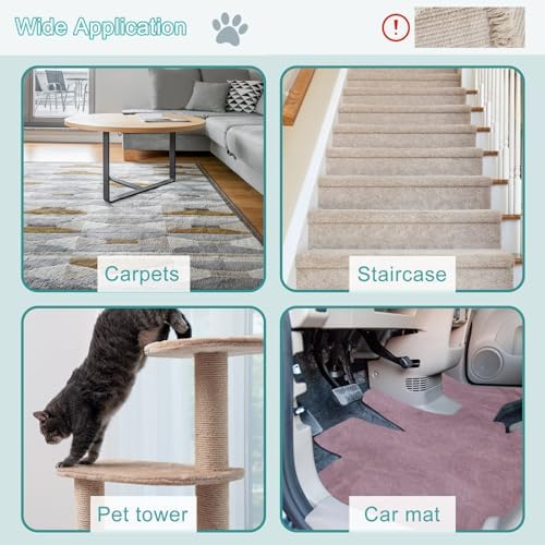 Carpet Rake for Pet Hair Removal, Reusable Pet Hair Removal Tool 56” Adjustable Long Handle Pet Hair Removal Broom, Cat Dog Hair Remover Carpet Brush Scraper for Rugs, Mats, Couch (Sky Blue)