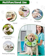 Dog Cone Collar for Small Medium Large Dogs for After Surgery, Pet Inflatable Neck Donut Collar Soft Protective Recovery Cone for Dogs and Cats - Alternative E Collar Does Not Block Vision - Green,L