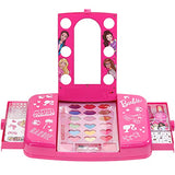 Barbie Beauty Vanity Set with Light-Up Mirror, Includes Lip Gloss, Eye Shadow, Brushes, Nail Polish, Accessories, and More! Ages 3+ Perfect for Parties, Sleepovers, and Makeovers, by Townley Girl