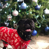 CuteBone Dog Xmas Pajamas P18XL, Polyester, X-Large, Animal Print, Elastic Waist