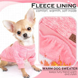 2 Pieces Dog Sweaters for Small Dogs Fall Dog Clothes Female Winter Fleece Puppy Sweaters Warm Thick Outfit Pet Small Dog Sweater for Boy Girl Dogs Yorkie, Chihuahua, Bulldog, Dachshund,Pug, Medium