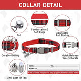 GAMUDA Dog Harness, Collar and Seat Belt Set, Vehicle Safety Harness, Retractable Adjustable Pet Seatbelts with Travel Strap and Carabiner for Most Cars (Red, XS)