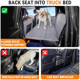 YJGF Dog Back Seat Extender for Truck,Truck Seat Cover Back Seat,Dog Hammock for Truck,Pet Seat Covers for Dogs,Hard Bottom Seat Extender for Dogs,Dog Seat Cover for F150/RAM1500/Silverado (Gray)