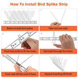 WELLUCK Bird Spikes for Small Birds Pigeons, 15 Feet /14 Strips Anti Bird Fence Spike, Nest Prevention Bird Off Spike Repellent, Stainless Steel, Smooth Polishing Harmless Deterrent