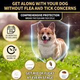 4 Pack Flea Collar for Dogs, 32 Months Flea and Tick Prevention for Dogs, Waterproof Dog Flea Collar, Dog Flea and Tick Treatment, Adjustable Flea and Tick Collar for Dogs Puppy-Black&Gray