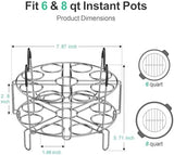 GSlife Egg Steamer Rack - Stackable Instant Pot Egg Rack with Heat Resistant Silicon Handles, Cook 18 Eggs, Stainless Steel Egg Steaming Rack for 6, 8 Qt Pressure Cooker Accessories, Kitchen Steam Rack, 2 Pack