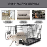 Washable Dog Bed Mat Reversible Dog Crate Pad Soft Fluffy Pet Kennel Beds Dog Sleeping Mattress for Large Jumbo Medium Small Dogs, 41 x 27 Inch, Gray