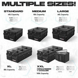 FORTEM Car Trunk Organizer, Collapsible Multi Compartment SUV Organizer, Foldable Storage for Car Accessories for Women Men, 600D Oxford, Non Slip Bottom, Securing Straps, Soft Cover (50L)