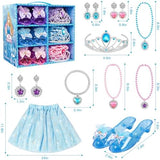 Princess Dress Up Toys & Jewelry Boutique, Costumes Set incl Color Skirts, Shoes, Crowns, Accessories, Girls Role Play Gift for 3 4 5 6 Year old Girl Toddler B-day Party Favors