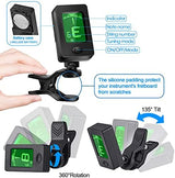 Guitar Tuner, Guitar Accessories with Guitar Picks, Guitar Capo, Capo for Acoustic Guitar, Bass, Buzzing-Free, Quick Release, Guitar Tuner Clip on for Guitar, Violin, Bass, Ukulele Chromatic