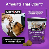 Nutri-Vet Pre and Probiotic Soft Chews for Dogs, Digestive Support, Upset Stomach, Liver & Cheese Flavor, Canine Prebiotic, Pet Fiber Supplement, Alternative to Dog Probiotic Powder, 120 Soft Chews